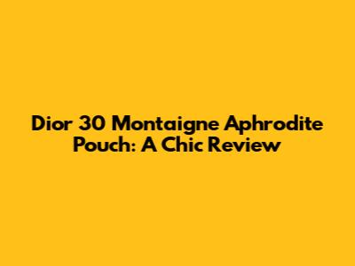 Dior 30 Montaigne Aphrodite Pouch: A Chic Review