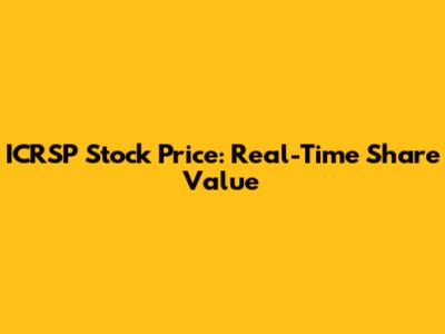 ICRSP Stock Price: Real-Time Share Value