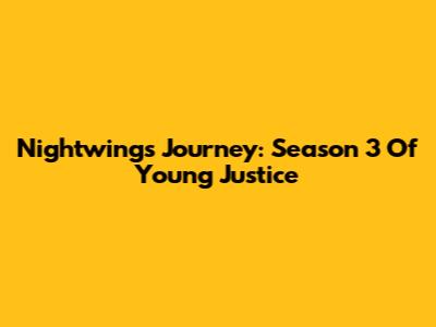 Nightwing's Journey: Season 3 Of Young Justice