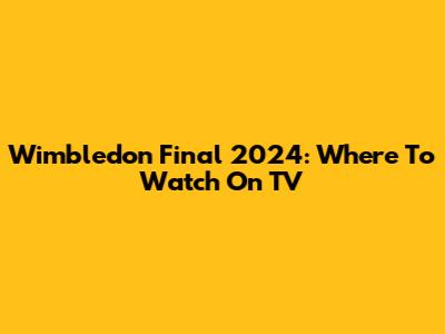 Wimbledon Final 2024: Where To Watch On TV
